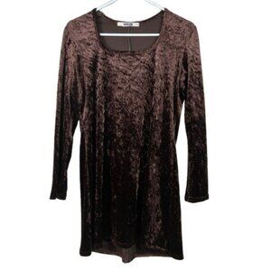 VTG Hana Chocolate Brown Velvet Mini Dress Size Medium Whimsigoth Dark Academia
